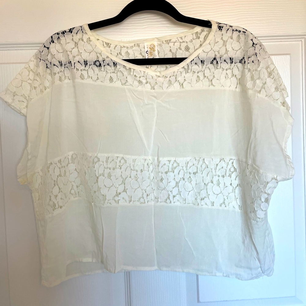 Lace Detailed Boxy Top